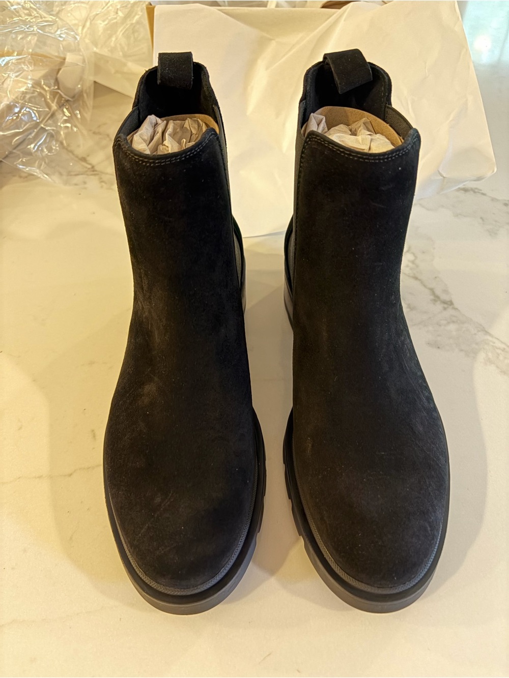 La Canadienne Black Suede Waterproof Chelsea Boots